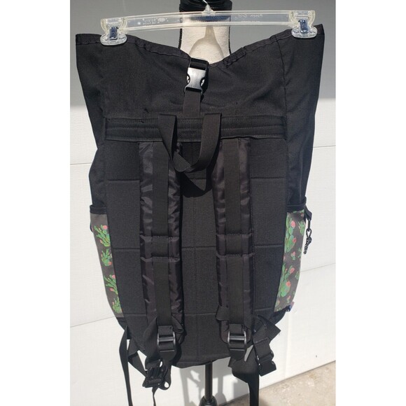 Anderson Supply Co Backpack Roll Top Custom Made In USA Black w/Cactus Flowers - Picture 4 of 16